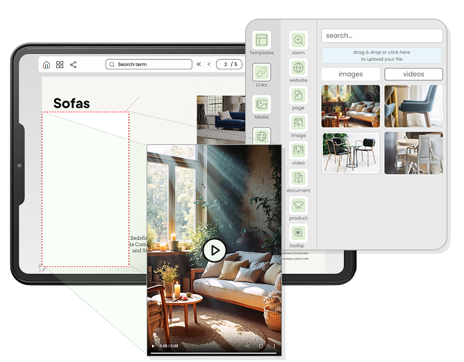 Procesul de creare a broșurii de prezentare cu opțiuni de îmbogățire a conținutului.