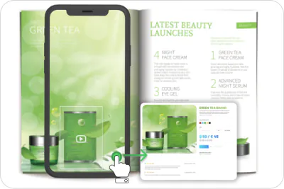PDF transformed into an interactive e-commerce shopping brochure