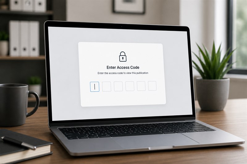 Catalog B2B protejat printr-un cod de acces cu dată de expirare